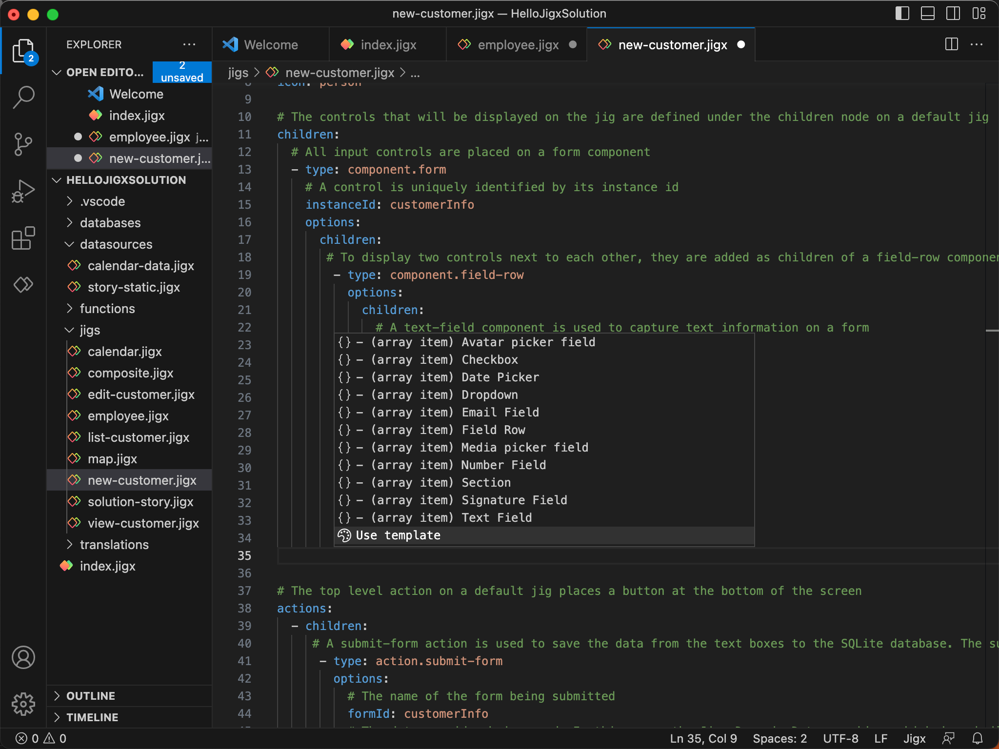 Component template